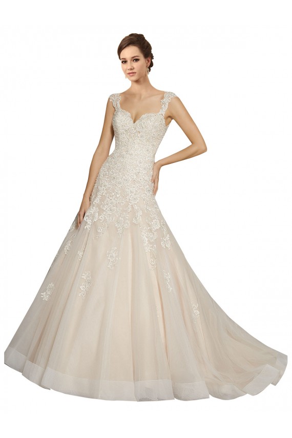 Ivoire & Champagne Sirène Tulle Dentelle Robes de mariée Grossiste