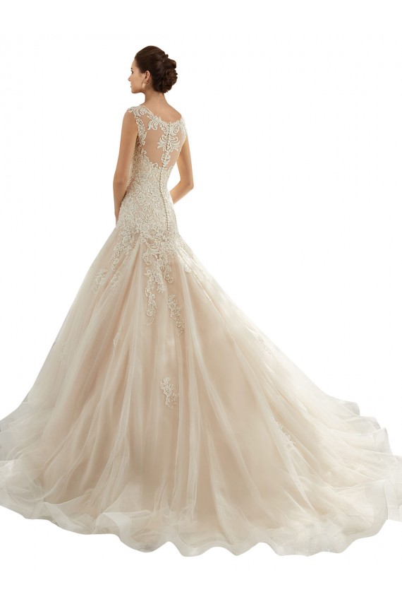 Ivoire & Champagne Sirène Tulle Dentelle Robes de mariée Grossiste