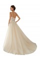 Ivoire & Champagne Trapèze Col V Tulle Dentelle Classique Robes de mariée Grossiste