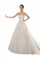 Ivoire & Champagne Trapèze Sans bretelle Tulle Dentelle Robes de mariée Grossiste