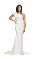 Ivoire Fourreau Balayage train Crêpe Stretch Longue Robes demoiselle d'honneur / Robes de bal Grossiste