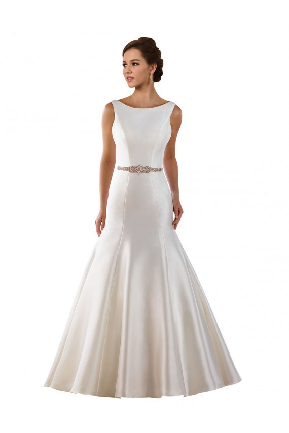 Ivoire Sirène Bateau Satiné Robes de mariée Grossiste