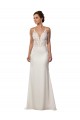 Ivoire Sirène Col V Dentelle Crêpe Stretch Robes de mariée Grossiste