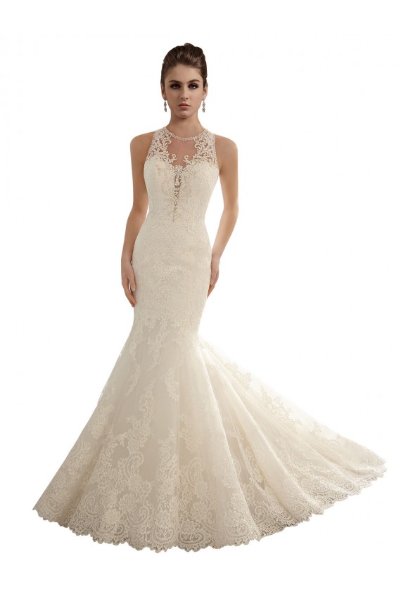 Ivoire Sirène Illusion Dentelle Robes de mariée Grossiste