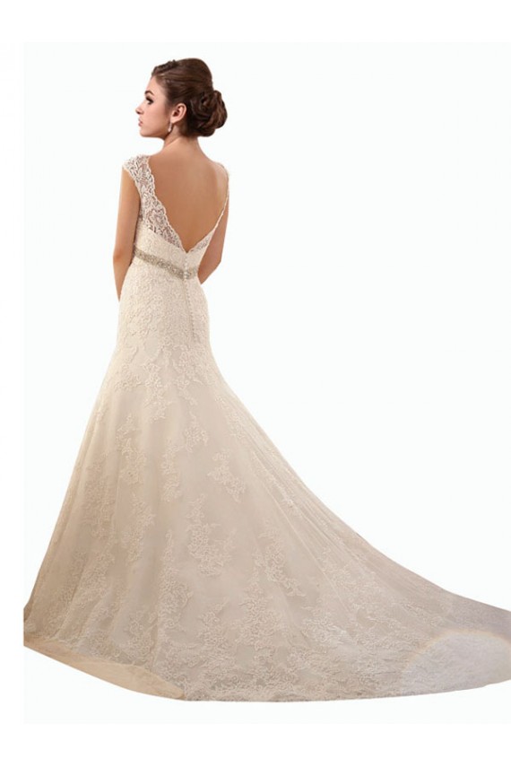 Ivoire Sirène Illusion Tulle Dentelle Robes de mariée Grossiste