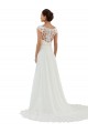 Ivoire Trapèze Bateau Mousseline Classique Robes de mariée Grossiste