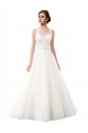 Ivoire Trapèze Illusion Traîne cathédrale Tulle Dentelle Plage Robes de mariée Grossiste