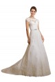 Ivoire Trapèze Illusion Tulle Dentelle Classique Robes de mariée Grossiste