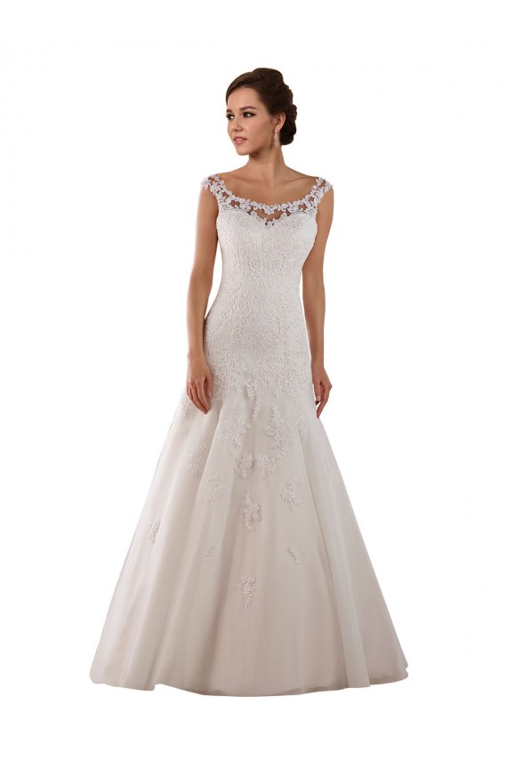 Ivoire Trapèze Scoop Tulle Robes de mariée Grossiste