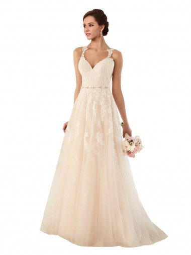 Ivoire Trapèze Tulle Dentelle Robes de mariée Grossiste