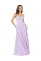 Lilas Trapèze Bretelles spaghetti Col Carré Mousseline Longue Robes demoiselle d'honneur Grossiste