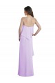 Lilas Trapèze Bretelles spaghetti Scoop Mousseline Longue Robes demoiselle d'honneur Grossiste