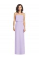 Lilas Trapèze Sans bretelle Mousseline Longue Robes demoiselle d'honneur Grossiste