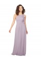 Lueur rose Trapèze Licou Mousseline Longue Robes demoiselle d'honneur Grossiste