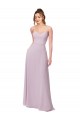Lueur rose Trapèze Mousseline Longue Robes demoiselle d'honneur Grossiste