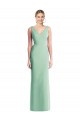 Menthe verte Trompette Col V Mousseline Longue Robes demoiselle d'honneur Grossiste