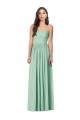Menthe verte Trompette Sans bretelle Mousseline Longue Robes demoiselle d'honneur Grossiste