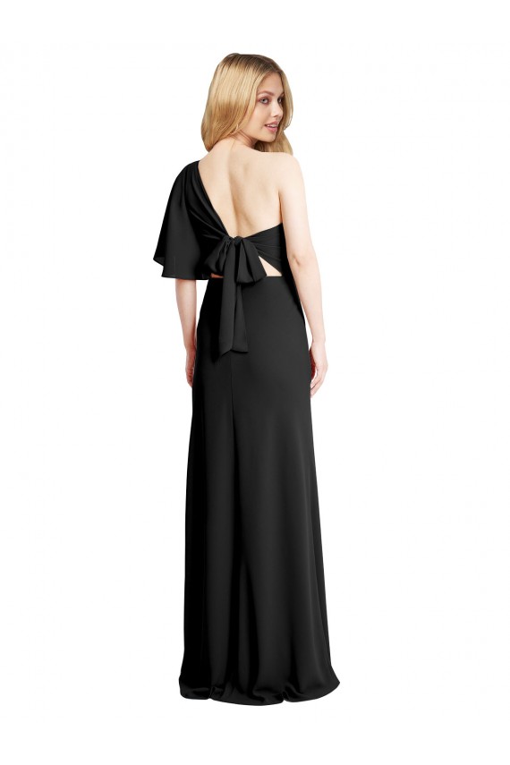 Noir Fourreau Crêpe Stretch Longue Formelles Robes demoiselle d'honneur / Robes de soirée / Robes de bal Grossiste