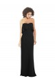 Noir Fourreau Sans bretelle Mousseline Longue Robes demoiselle d'honneur Grossiste