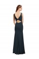 Noir Sirène Bateau Crêpe Stretch Longue Robes demoiselle d'honneur / Robes de bal Grossiste