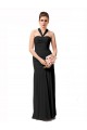 Noir Sirène Licou Mousseline Longue Robes demoiselle d'honneur Grossiste