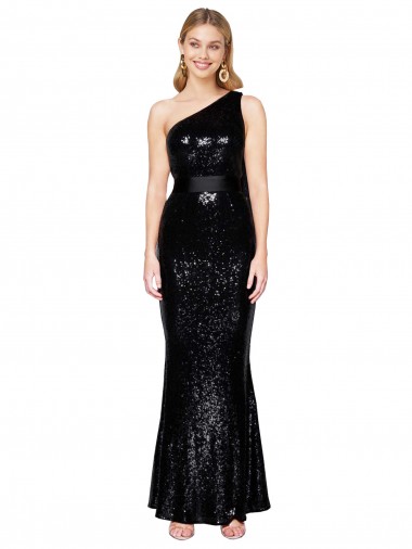Noir Sirène Paillette Longue Formelles Robes demoiselle d'honneur / Robes de soirée / Robes de bal Grossiste