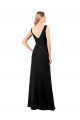 Noir Trapèze Col V Mousseline Longue Robes demoiselle d'honneur / Robes de bal Grossiste