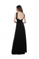 Noir Trapèze Licou Mousseline Longue Robes demoiselle d'honneur Grossiste