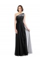 Noir Trapèze Tulle Longue Robes demoiselle d'honneur Grossiste