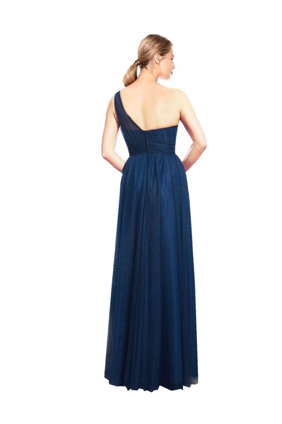 Noir Trapèze Tulle Longue Robes demoiselle d'honneur Grossiste