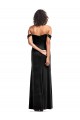 Noir Trapèze Épaule Dénudée Sans bretelle Velours Stretch Longue Formelles Robes demoiselle d'honneur / Robes de soirée / Robes de bal Grossiste