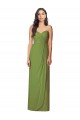 Olive verte Trompette Sans bretelle Mousseline Longue Robes demoiselle d'honneur Grossiste