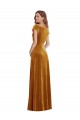Or Fourreau Col V Velours Stretch Longue Formelles Robes demoiselle d'honneur / Robes de soirée / Robes de bal Grossiste