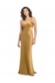 Or Trapèze Satiné Stretch Longue Formelles Robes demoiselle d'honneur / Robes de soirée / Robes de bal Grossiste