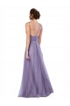 Pastèque Trapèze Bretelles spaghetti Tulle Longue Robes demoiselle d'honneur Grossiste