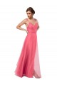 Pastèque Trapèze Bretelles spaghetti Tulle Longue Robes demoiselle d'honneur Grossiste