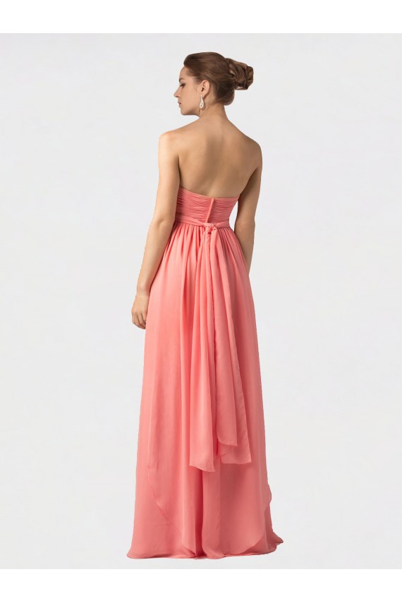 Pastèque Trapèze Licou Mousseline Longue Robes demoiselle d'honneur Grossiste