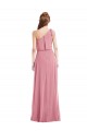 Peau Rose Trapèze Mousseline Longue Robes demoiselle d'honneur Grossiste