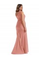 Pêche de Géorgie Sirène Satiné Soyeux Longue Formelles Robes demoiselle d'honneur / Robes de soirée / Robes de bal Grossiste