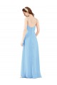 Periwinkle Fourreau Col V Mousseline Longue Robes demoiselle d'honneur Grossiste