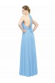 Periwinkle Trapèze Licou Mousseline Longue Robes demoiselle d'honneur Grossiste