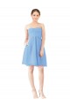 Periwinkle Trapèze Sans bretelle Mousseline Courte Robes demoiselle d'honneur / Robes de cocktail Grossiste