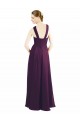 Pourpre Trapèze Licou Mousseline Longue Robes demoiselle d'honneur Grossiste