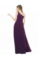 Pourpre Trapèze Mousseline Longue Robes demoiselle d'honneur Grossiste