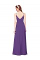 Prune Fourreau Col Haut Mousseline Longue Robes demoiselle d'honneur Grossiste