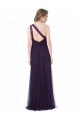 Prune Trapèze Tulle Longue Robes demoiselle d'honneur Grossiste