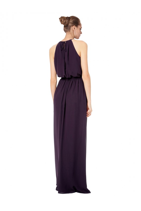 Rose 114 Trapèze Bretelles spaghetti Mousseline Longue Robes demoiselle d'honneur Grossiste