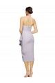 Lilas arctique Fourreau Sans bretelle midi Crêpe Stretch Courte Asymétrique Robes demoiselle d'honneur / Robes de soirée / Robes de cocktail Grossiste