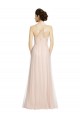 Rose Trapèze Bretelles spaghetti Tulle Longue Robes demoiselle d'honneur Grossiste
