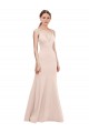 Rose Trapèze Col V Crêpe Stretch Longue Formelles Robes demoiselle d'honneur / Robes de soirée / Robes de bal Grossiste